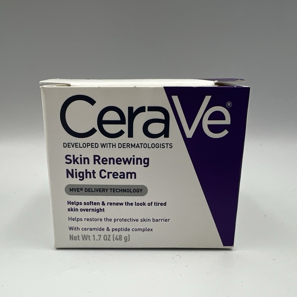 NEW! CeraVe Skin Renewing Night Cream Peptide Complex 1.7oz./48g